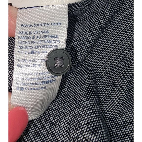 Men's Tommy Hilfiger Polo Slim Fit Shirt Short Sleeve Large 100% Cotton Navy - Picture 5 of 6